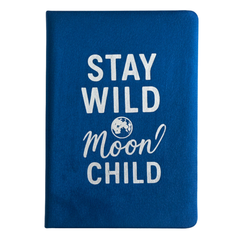 Dark Blue Velvet Note Book - 80 pages - Stay Wild Moon Child
