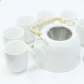 Classic White Herbal Teapot Set