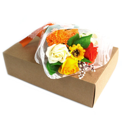 Hand Soap Flower Bouquet - Orange