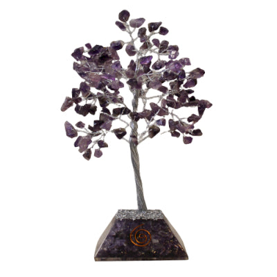Gemstone Tree with Orgonite Base - 160 Stone - Amethyst
