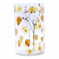 Natural Floral Glass - Tall Vase Candle Holder - Rose - (19x11cm)