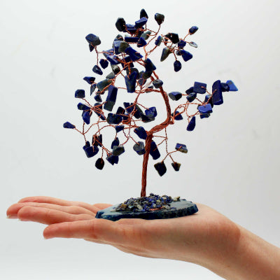 Large Gemstone Tree - Sodalite on Blue Agate Base (100 stones)