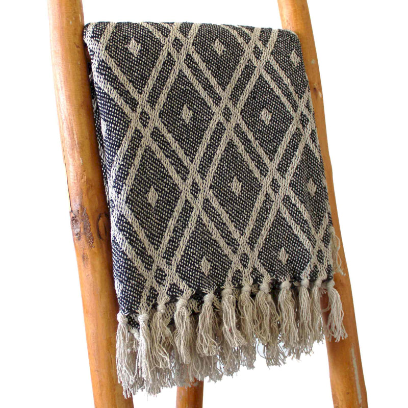 Boho Comfort Throw - 125x150cm - Black & Biege Regency