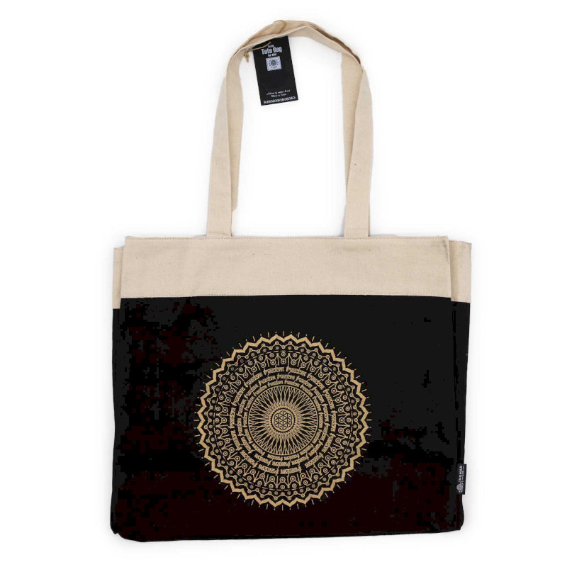Oversized Tote Bag Chocolate Stonewash 14oz - Freedom Mandala
