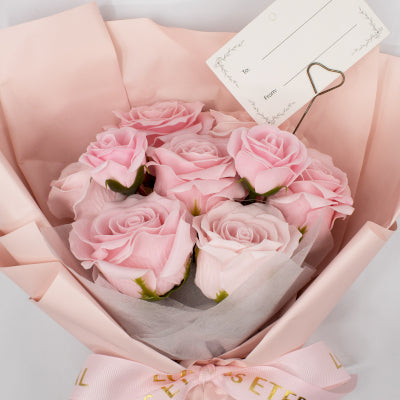 Large Pink Roses Bouquet - Love is Eternal - Gift Card