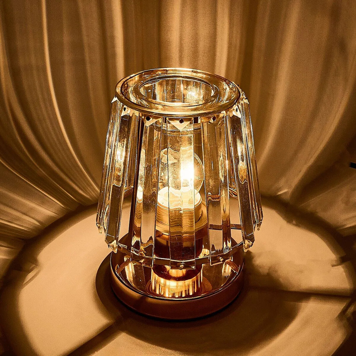 A Line Glass Wax Warmer Lamp - Gold
