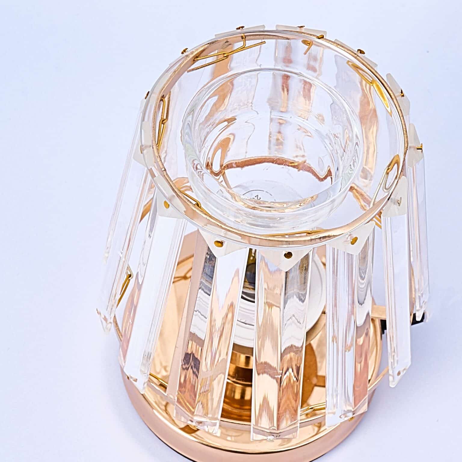 A Line Glass Wax Warmer Lamp - Gold