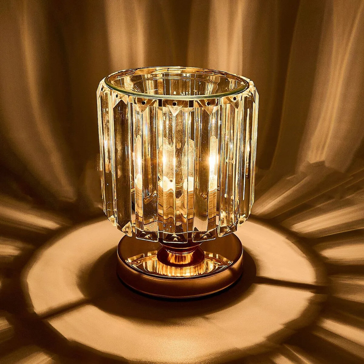 Straight Wax Warmer Glass Lamp - Gold